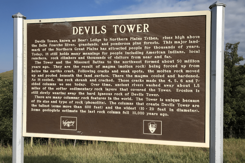 Devils Tower Sign